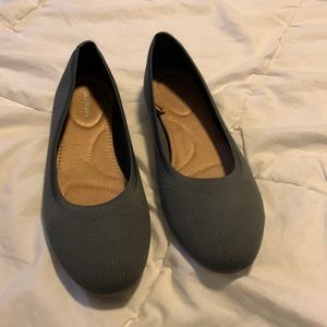 Grey Almond Toe Flats